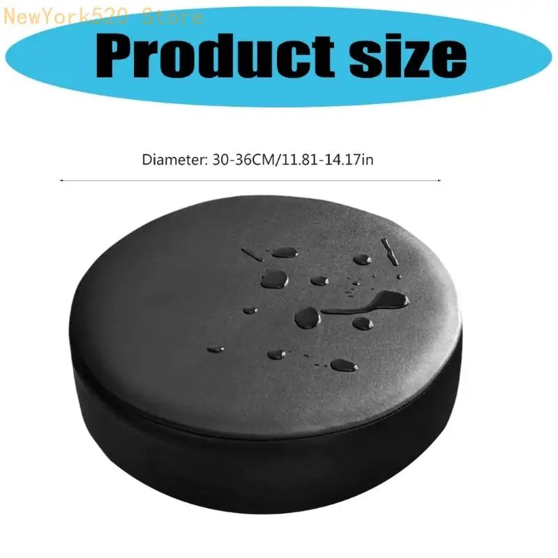 Elastic Faux Leather Round Stool Cover – Waterproof Slipcover