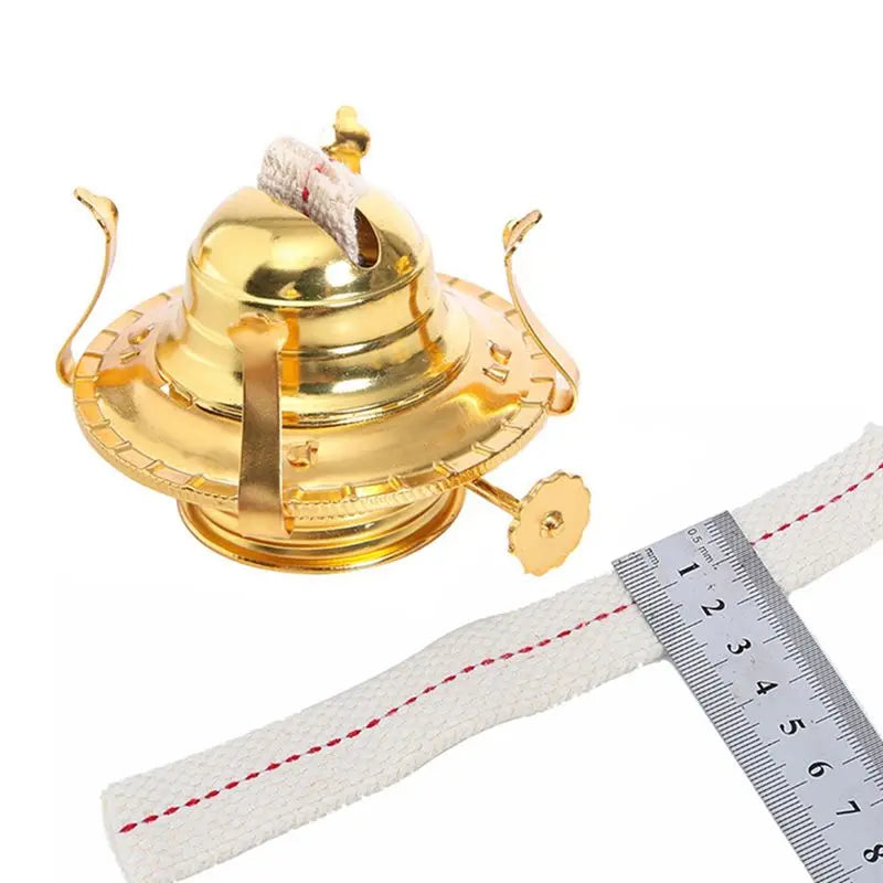 2-Pack Gold Oil Lamp Burner Kit with Cotton Wick & Collar