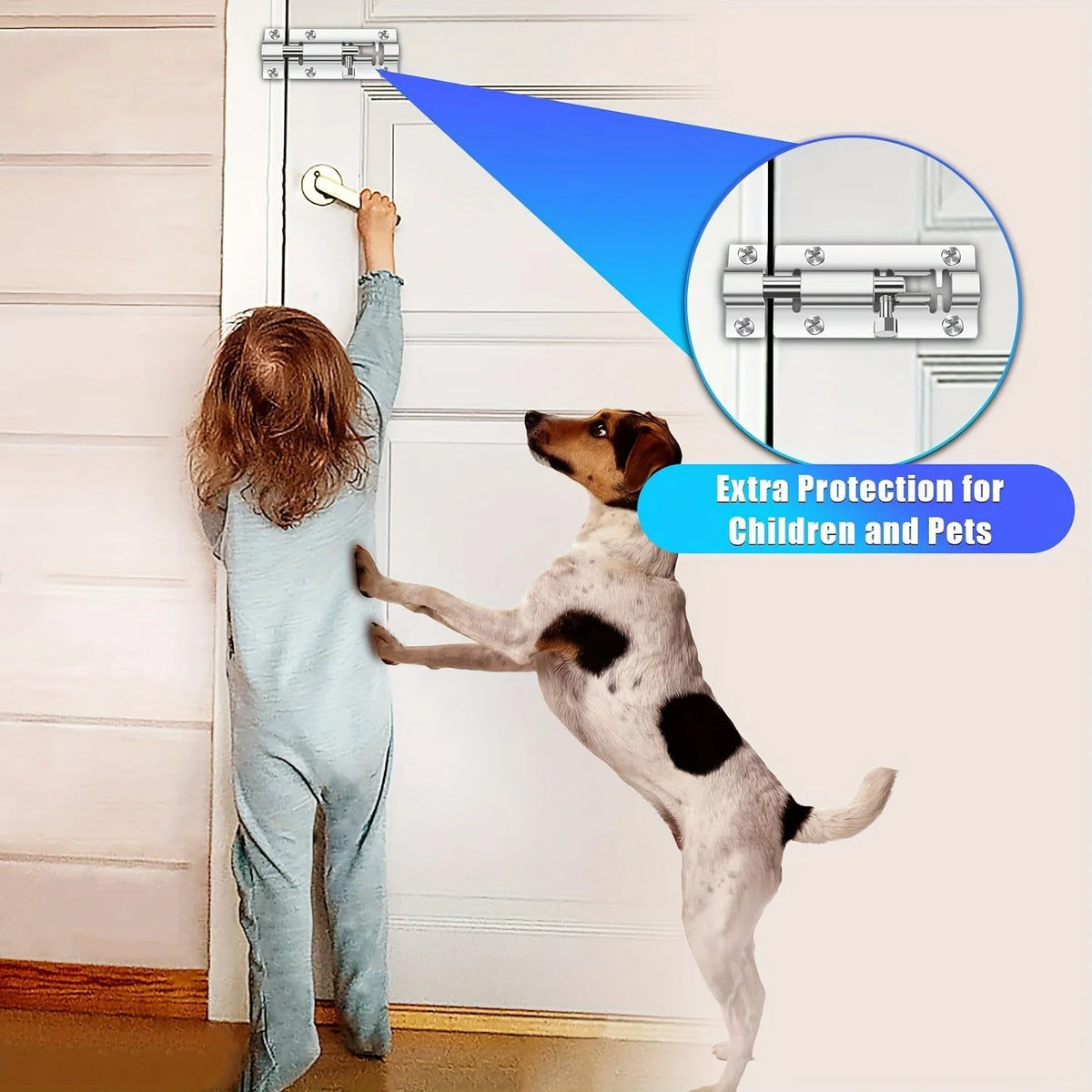 Stainless Steel Barrel Bolt Door Slide Lock – 7.62cm Brushed