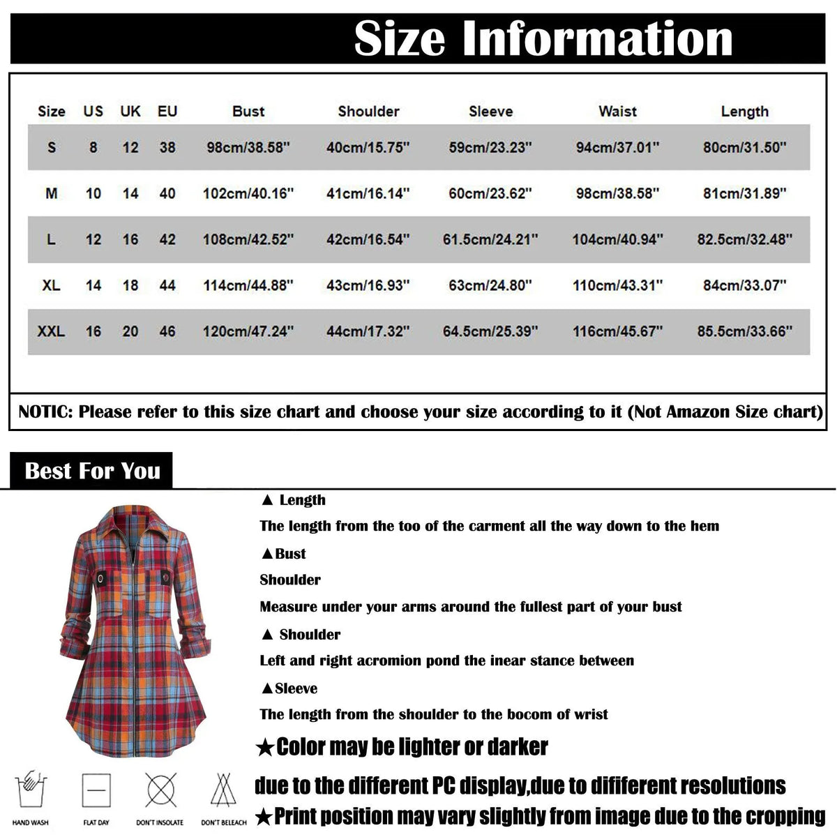 Women's Plaid Long Sleeve Shirt Dress – Lapel Collar & Pockets