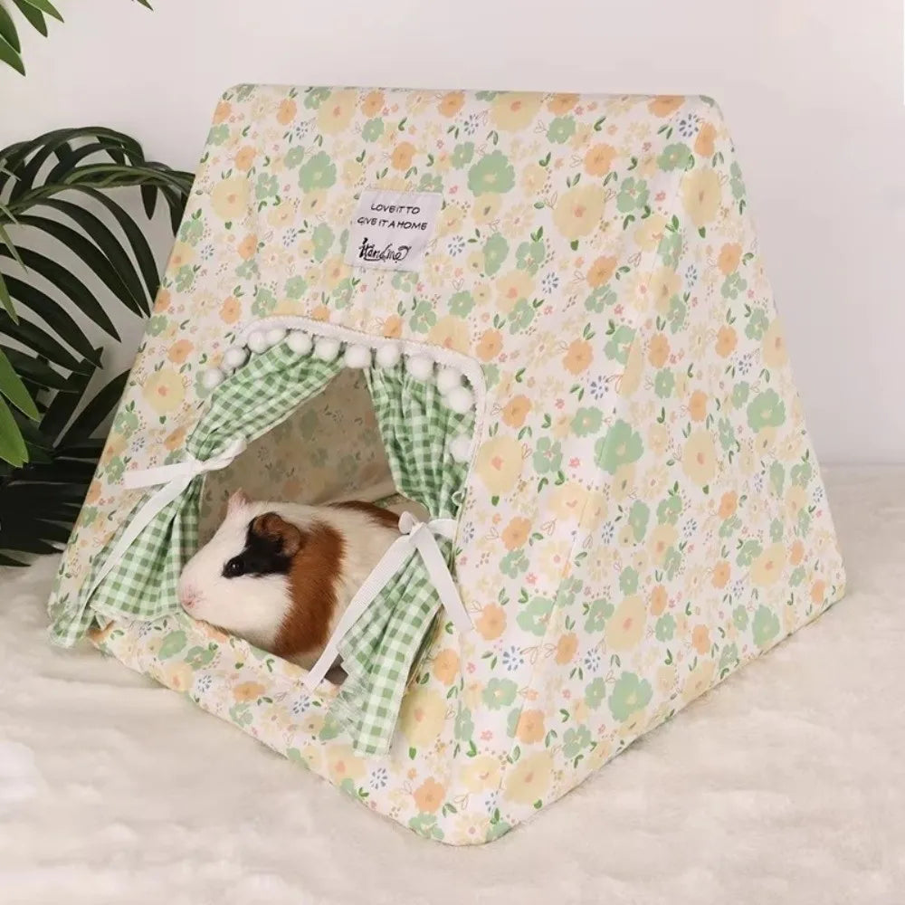 Cotton Rabbit Nest Villa Floral Sleeping Tent with Curtains