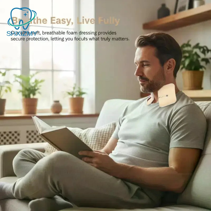 Tracheostomy Foam Pad 10x7cm – Waterproof Breathable Neck Dressing