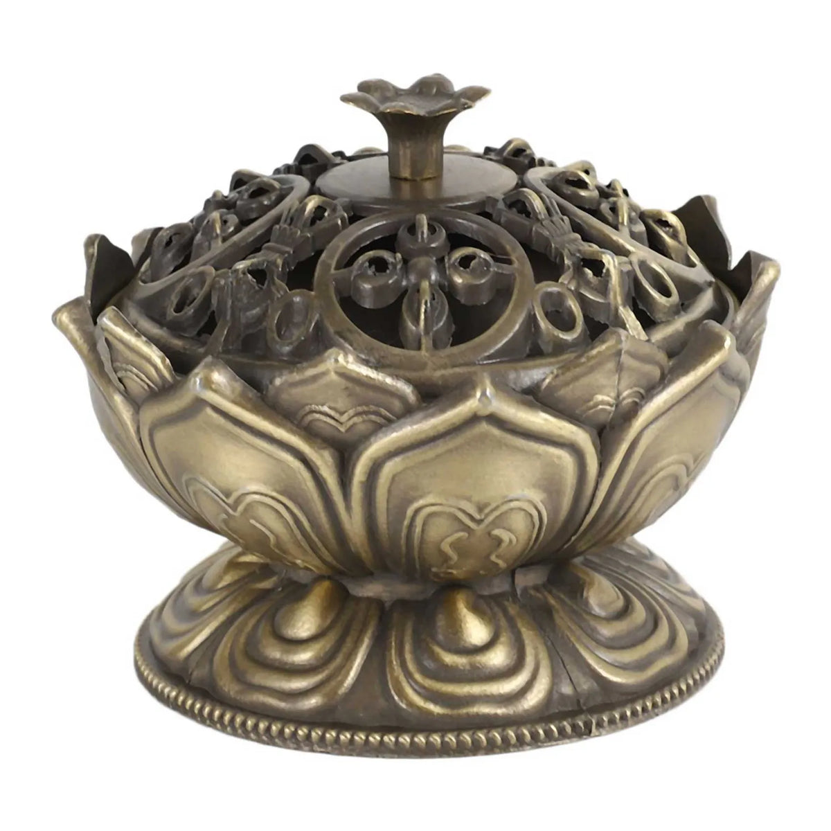 Lotus Flower Incense Burner Handmade Copper Censer 2-Pack