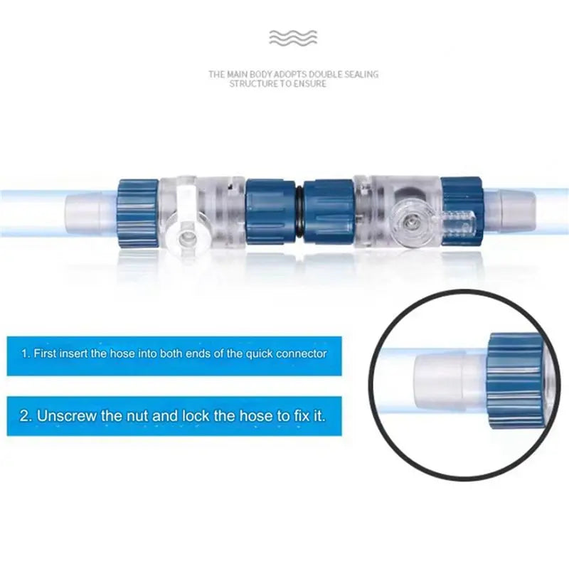2-Pack 16mm Aquarium Filter Double Tap Quick Release Connector