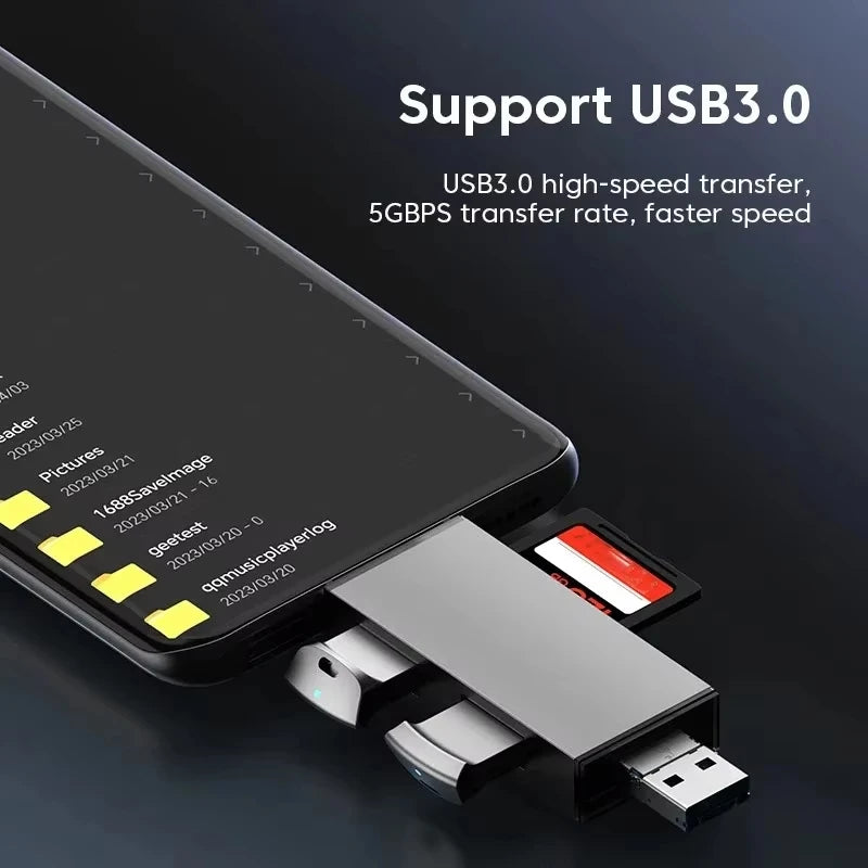 7-in-1 USB 3.0 Card Reader – Type-C, Micro USB, TF & SD