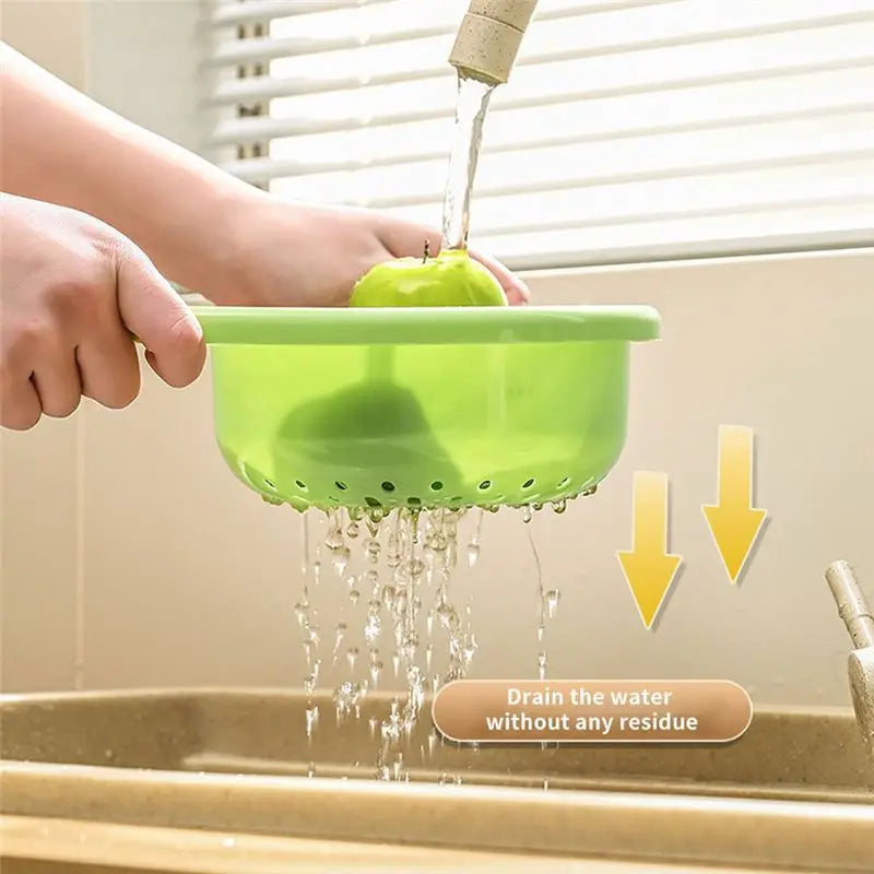 Double-Layer Drain Basket Set – Fruit & Vegetable Colander 4 Pack