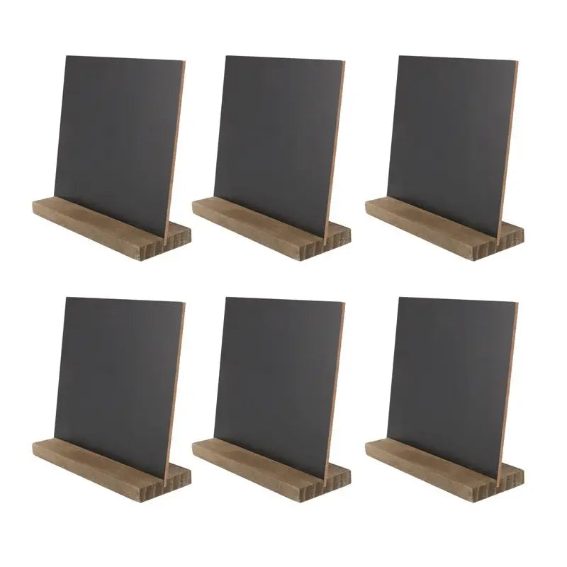18-Pack Rustic Chalkboard Signs with Wood Stands – 6x5 Inch