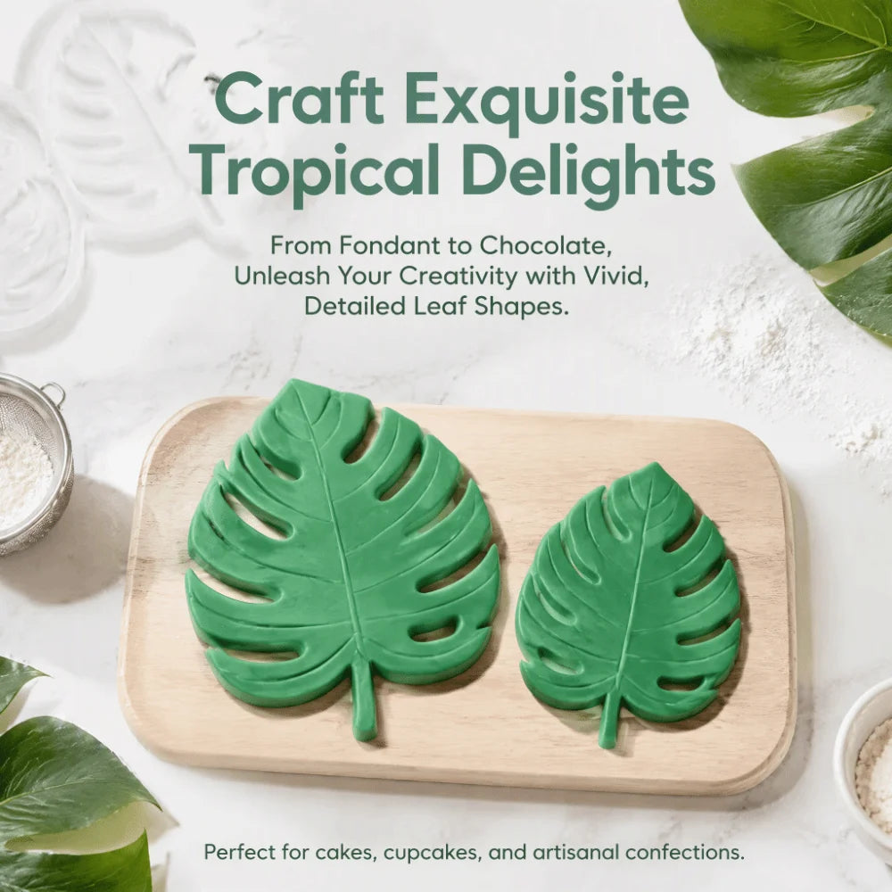 Monstera Leaf Silicone Mold – 3 Sizes, Food Grade, Non-Stick