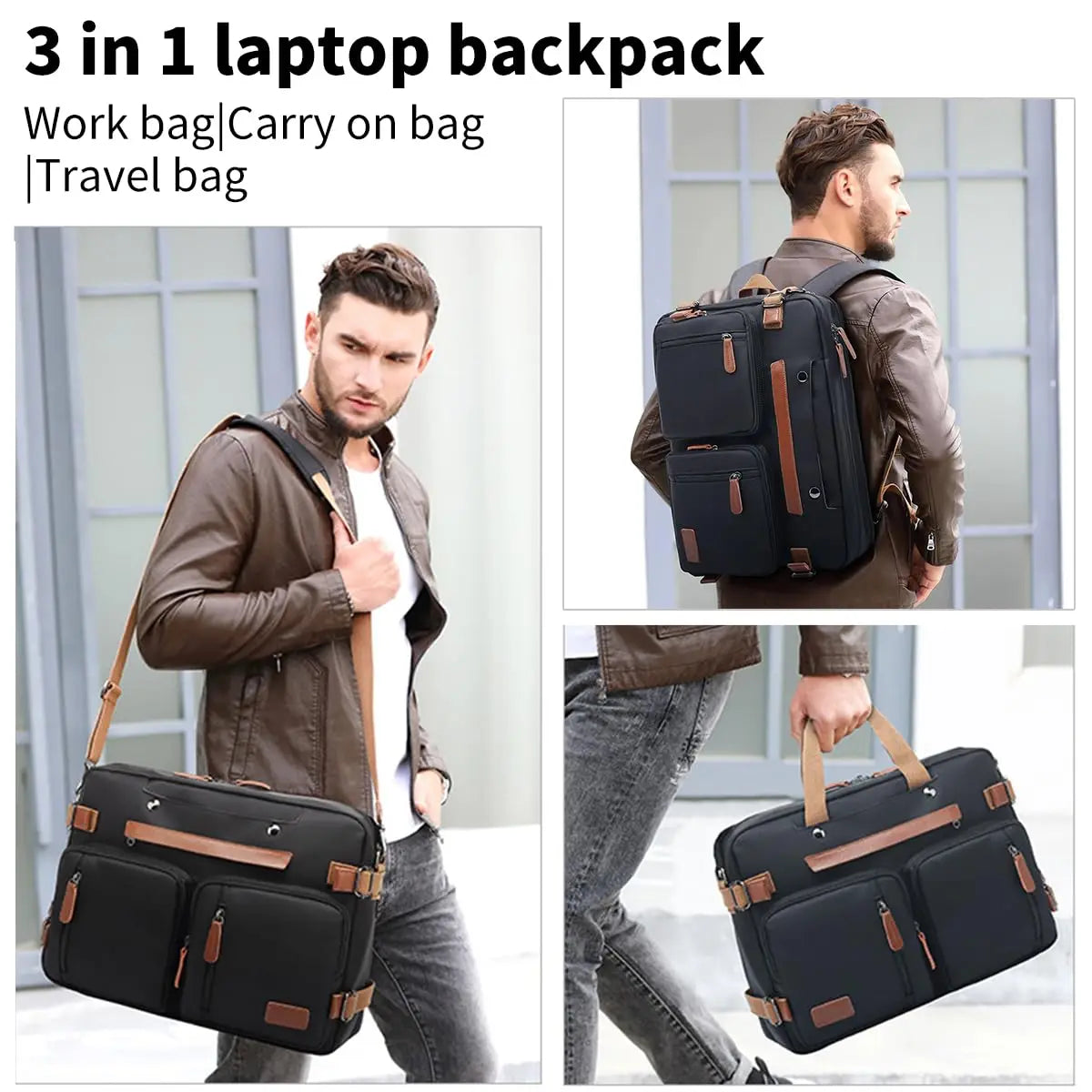 EGYAL 3-in-1 Laptop Backpack 17.3 & 15.6 Inch Business Bag