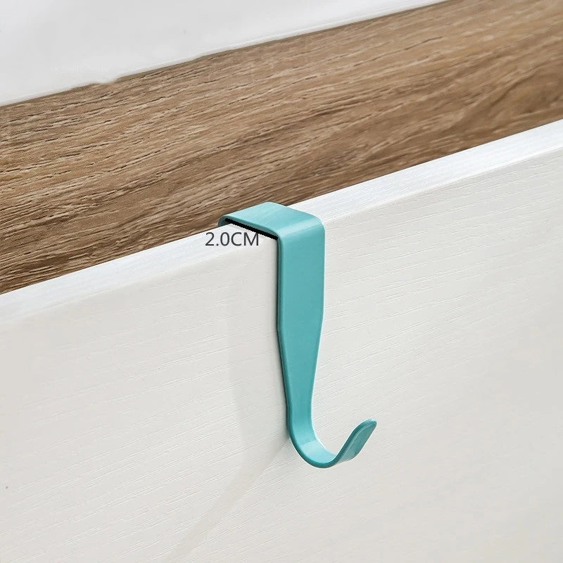 Punch-Free Cabinet Door Hook – Metal Towel & Coat Hanger