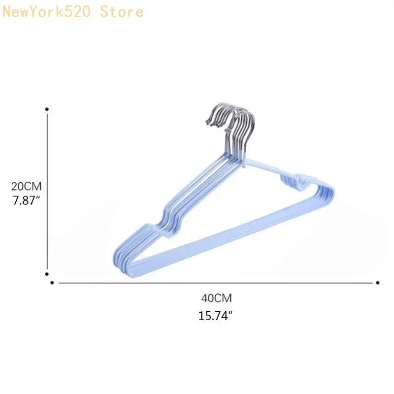 10-Pack Non-Slip Metal Clothes Hangers with Plastic Coating