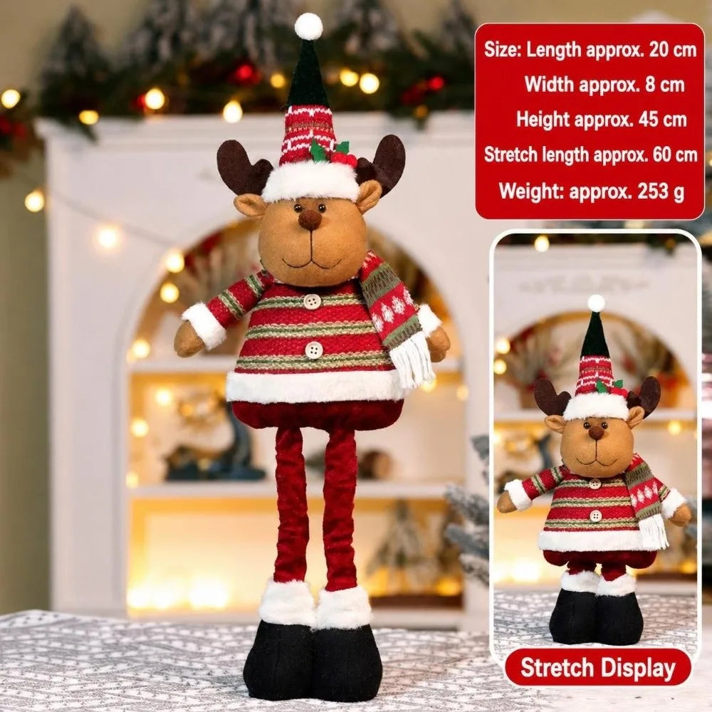 Knitted Christmas Telescopic Doll – Santa Snowman Elk Décor