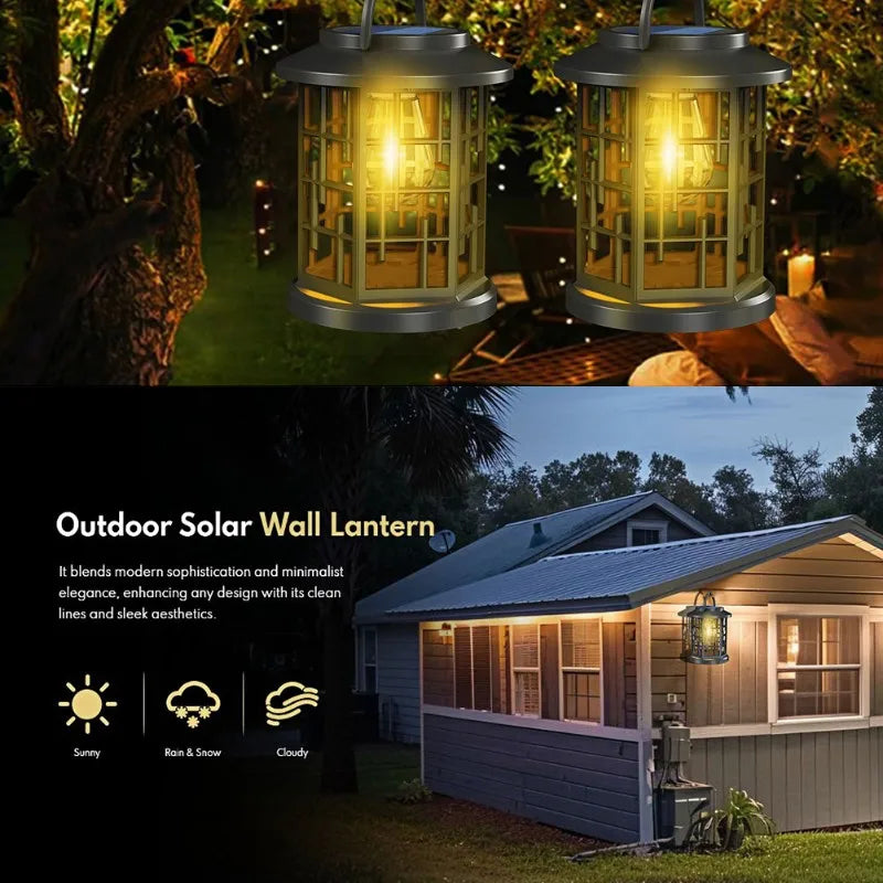 Waterproof Hanging Solar Lantern for Garden Patio Yard Décor