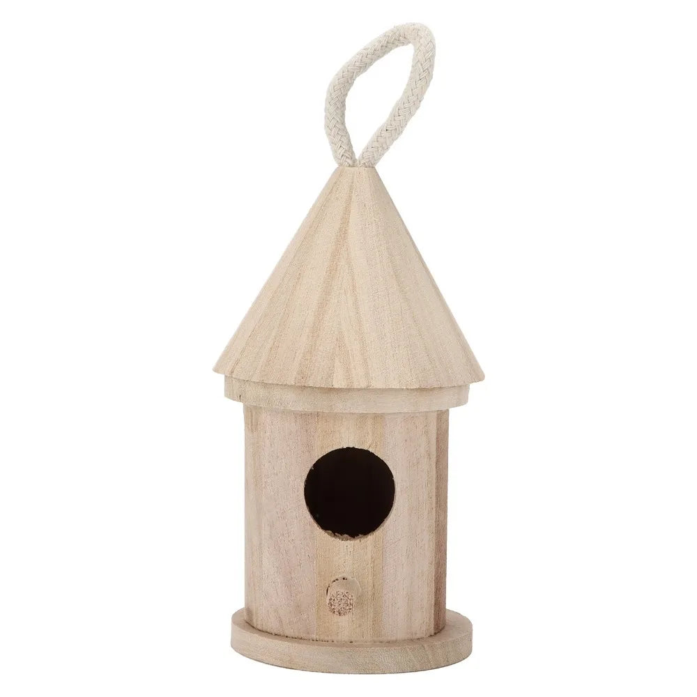 Small Hanging Wooden Bird House – DIY Paintable Pine Birdhouse