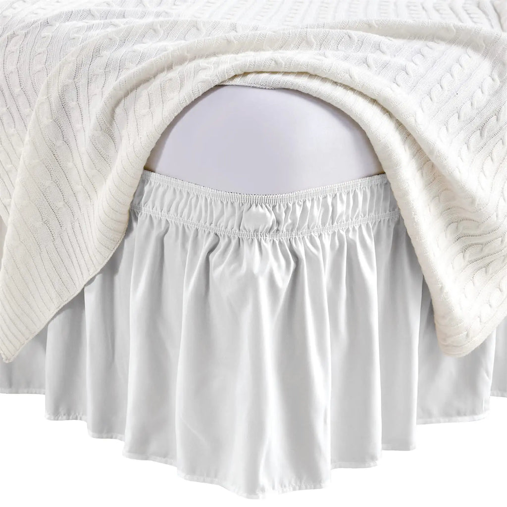 Elastic Wrap Around Bed Skirt – Wrinkle Resistant Dust Ruffle