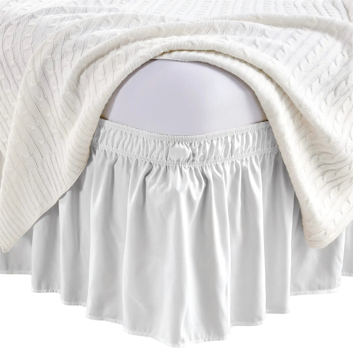 Elastic Wrap Around Bed Skirt – Wrinkle Resistant Dust Ruffle