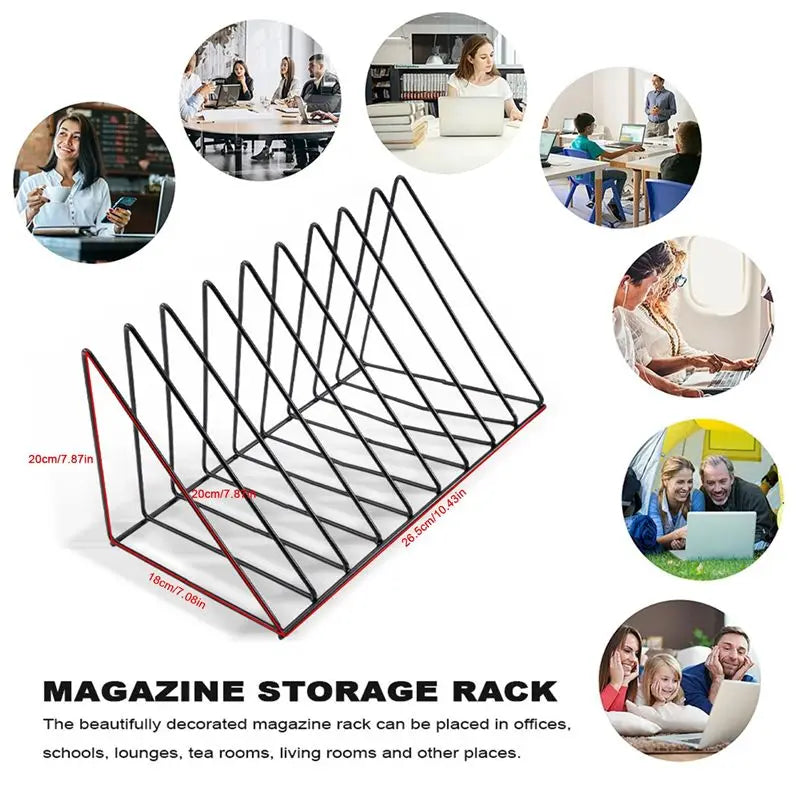 Vinyl Record CD Magazine Storage Rack – Metal Display Stand