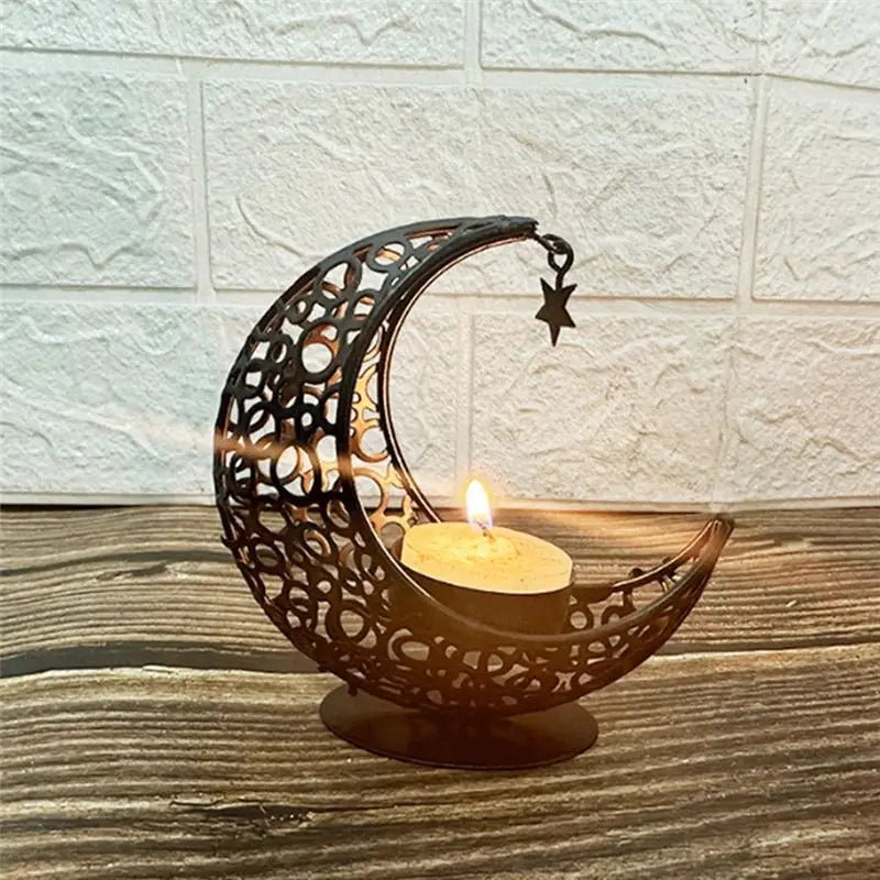 Metal Moon Candle Holder – Ramadan Eid Mubarak Decor