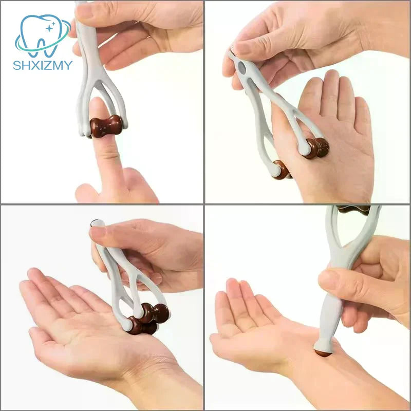 Ergonomic Hardwood Hand Massager Roller – Finger Massage Tool