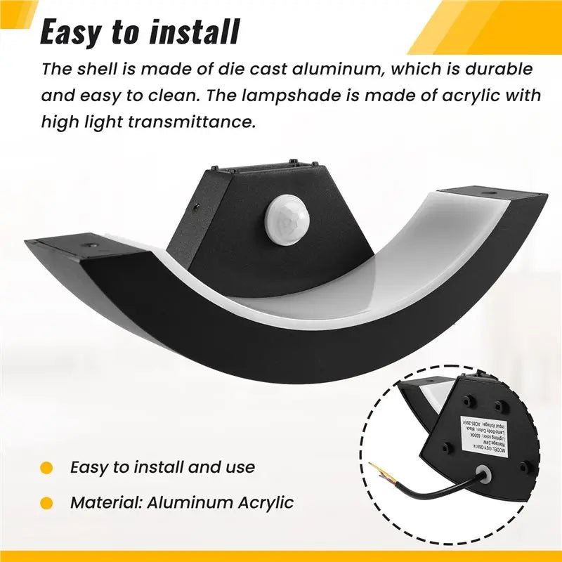Motion Sensor Outdoor Wall Light – Waterproof Sconce 2-Pack