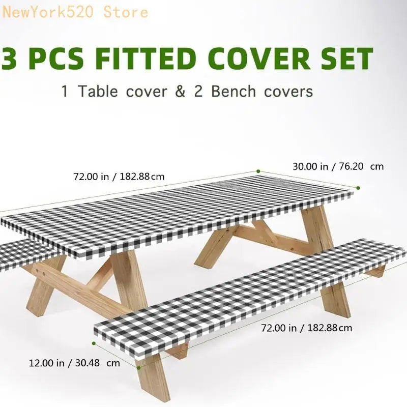 Outdoor Picnic Table & Bench Cover Set – Waterproof Elastic