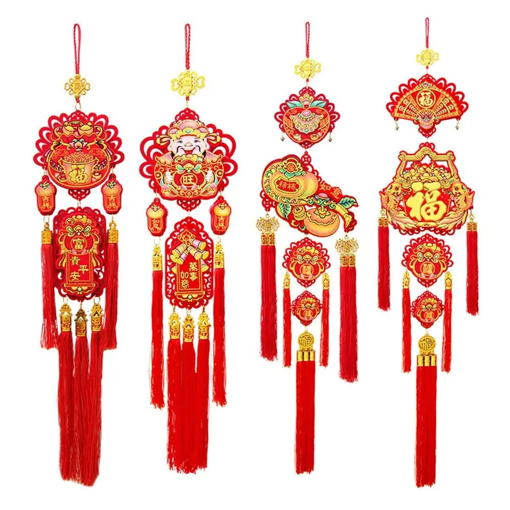 Chinese New Year Lucky Hanging Ornament – Red & Gold Knot