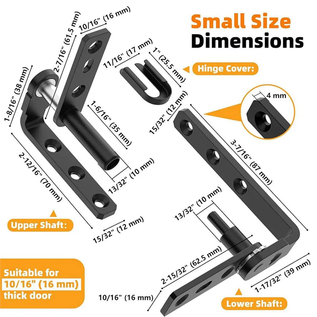 4-Pack Black Cafe Saloon Swinging Door Hinges – Stainless Steel