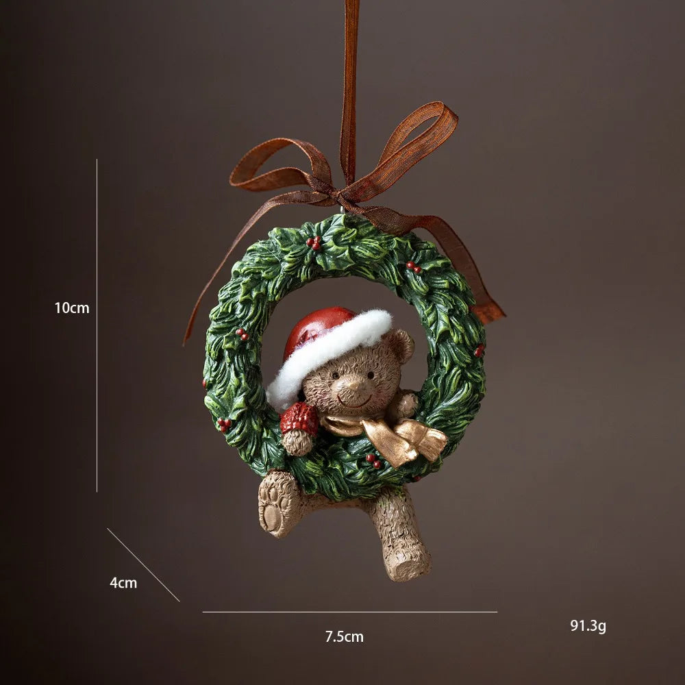 3D Resin Christmas Hanging Ornament – Santa & Holiday Décor