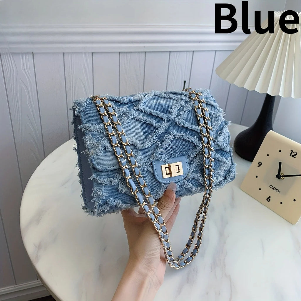 Women's Mini Crossbody Bag – Chain Strap & Lock Detail
