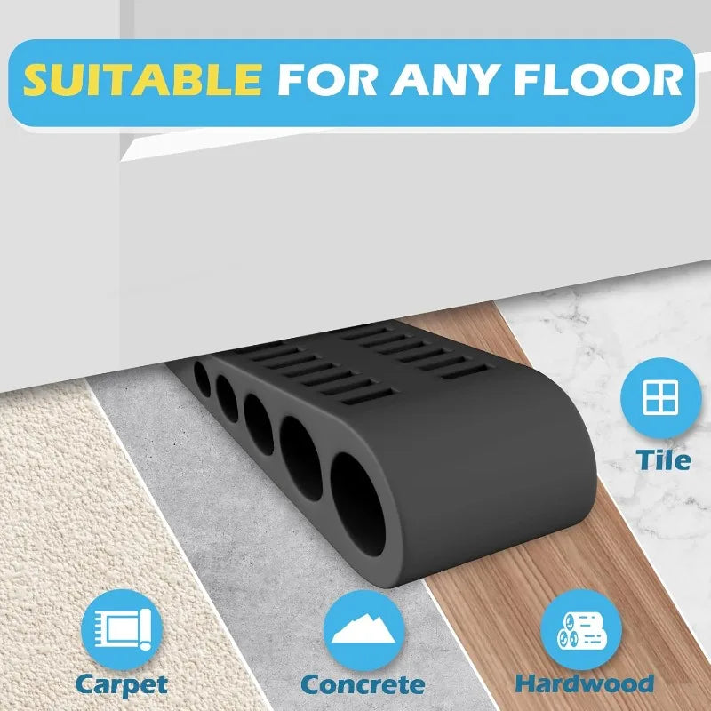 Door Wedge Stoppers Set of 2 with Holder – No Drilling