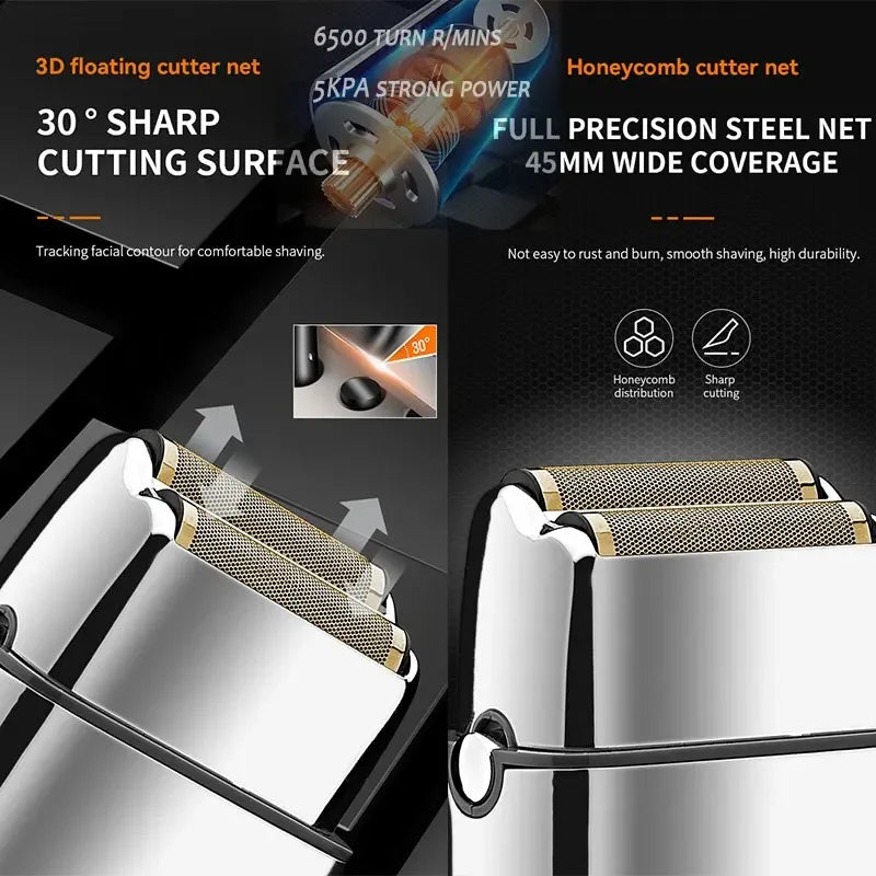 Kemei KM-TX5 Pro Metal Electric Shaver – Rechargeable Men's Razor