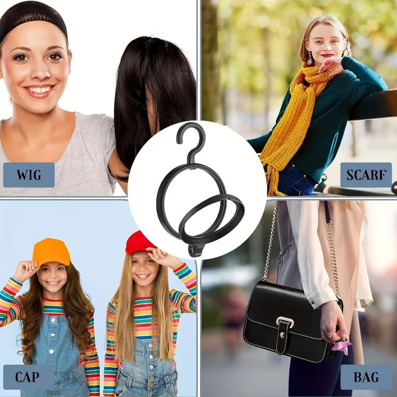 Foldable Hanging Wig Stand – Portable Travel Wig & Hat Holder