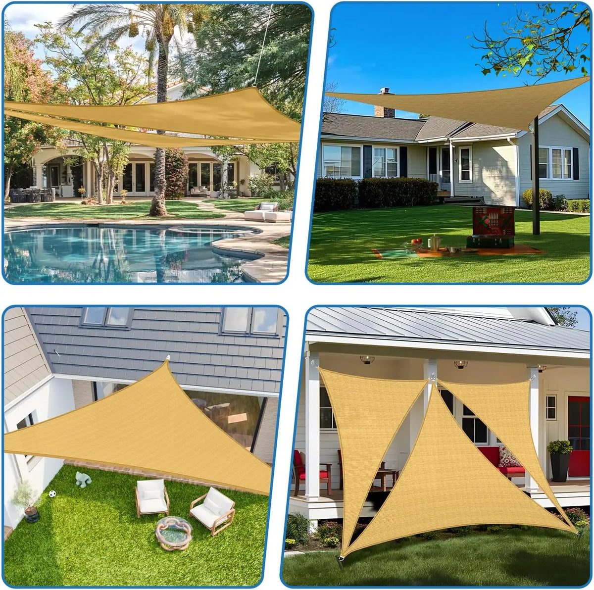 Triangle Sun Shade Sail – Waterproof 95% UV Block Canopy