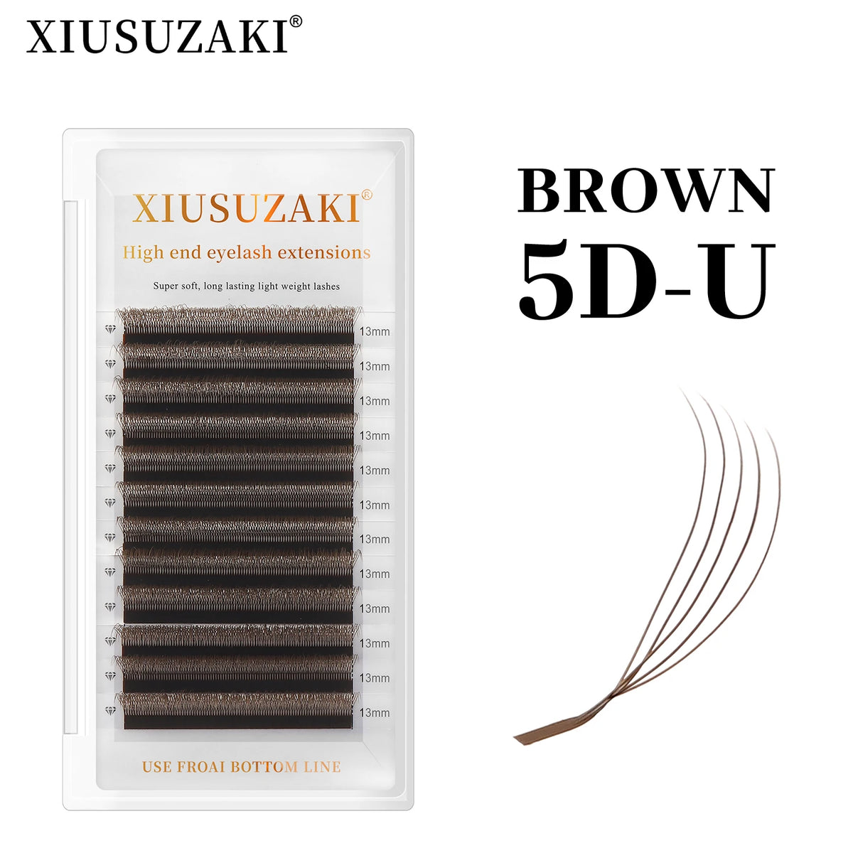 XIUSUZAKI 5D U-Shape Mink Brown Premade Volume Lash Extensions