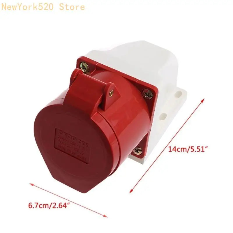 32A 3-Phase Industrial Site Plug 3P+N+E IP44 Weatherproof 240-415V