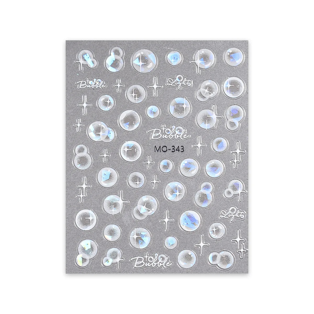 Holographic 3D Bubble Nail Stickers – Heart & Star Decals