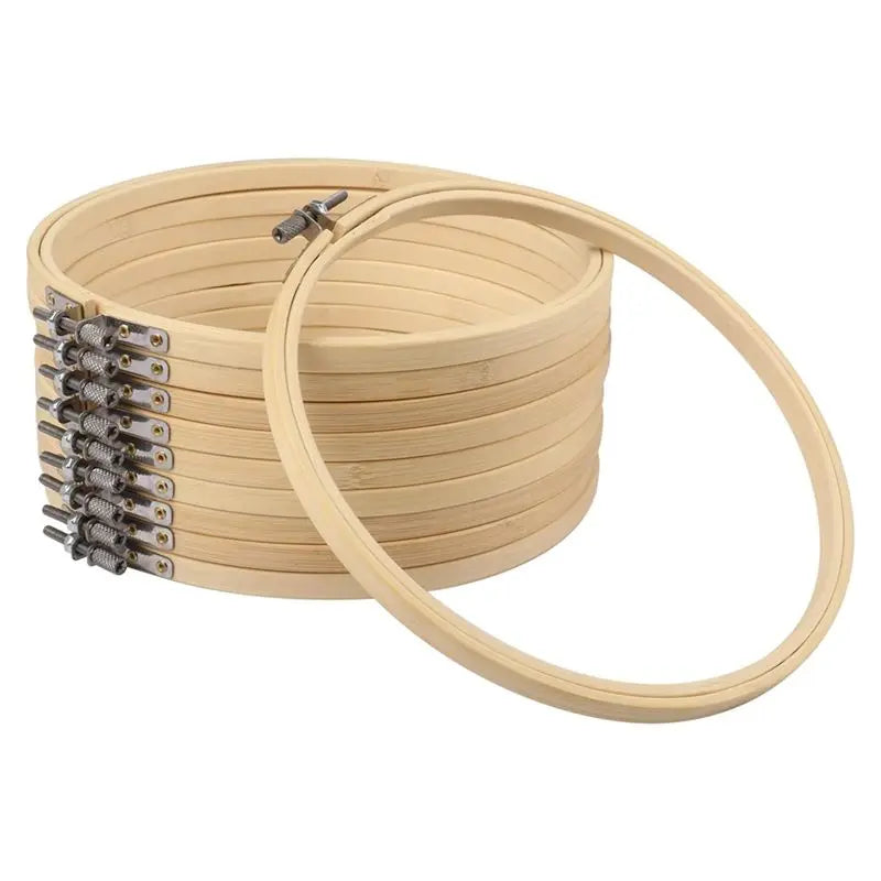 15-Pack 12 Inch Bamboo Embroidery Hoops Set for Needlework