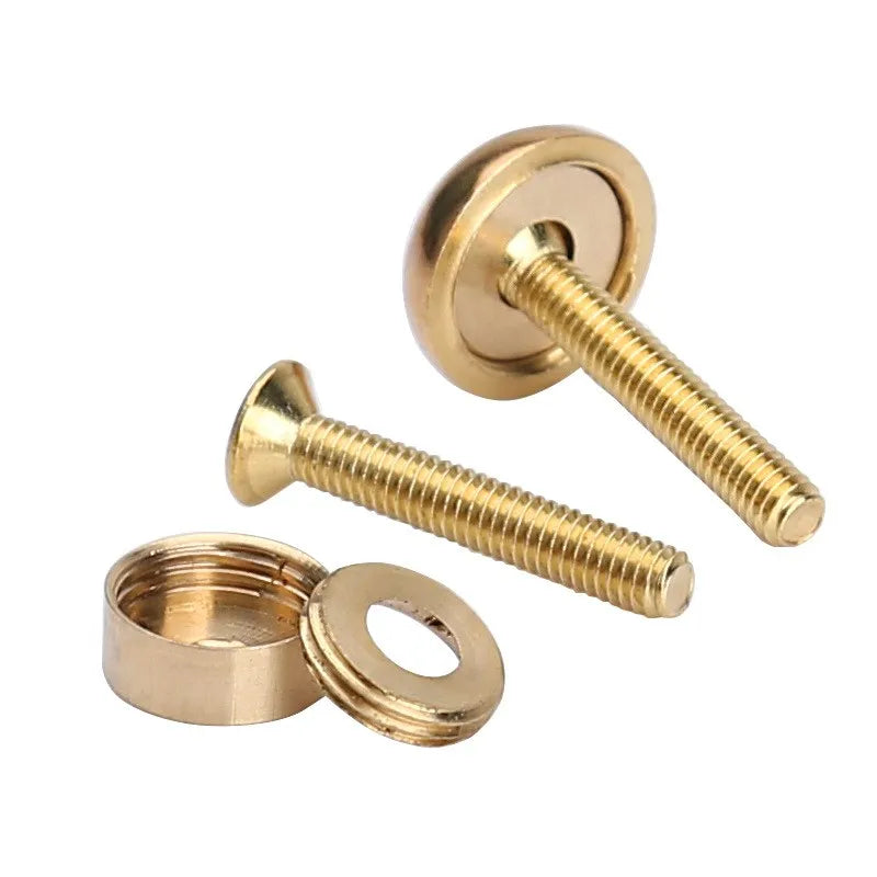 8-Pack Brass Decorative Screw Caps – Antique Copper Mirror Fix