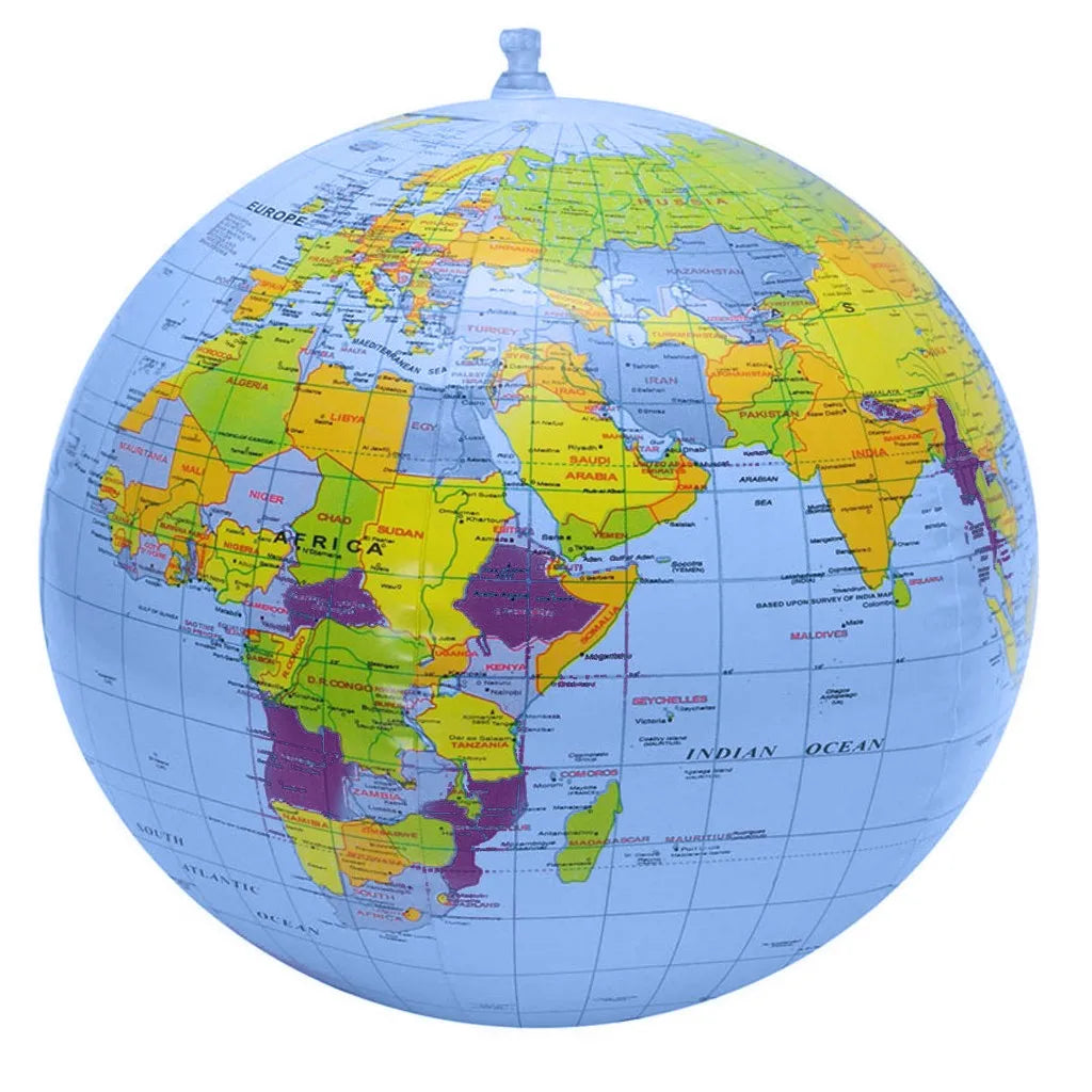 90CM Inflatable Earth Globe Beach Ball – Kids Geography Toy
