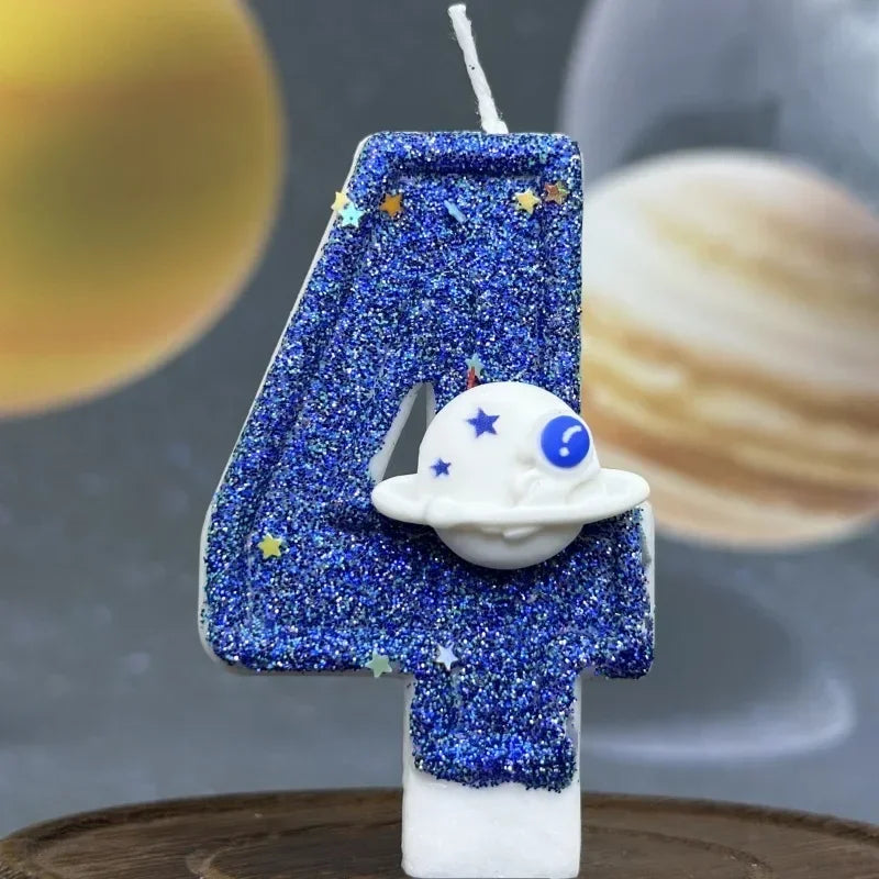 Number Birthday Candles Planet Universe Cake Topper