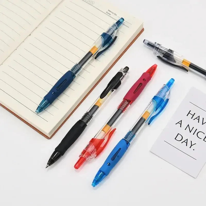 Retractable Gel Pen Set 5/10 Pcs – Black Red Blue Ink