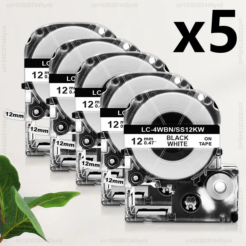 Labelwell 12mm Label Tape 3PK/5PK – Epson LW-300 LW-400 LW-600P