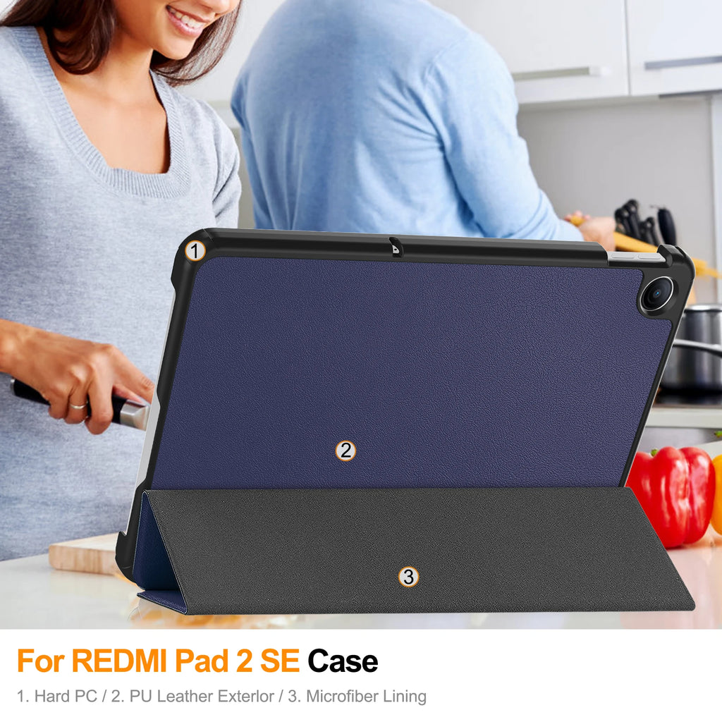 Xiaomi Redmi Pad 2 SE 9.7" PU Leather Tri-Fold Case (2026)