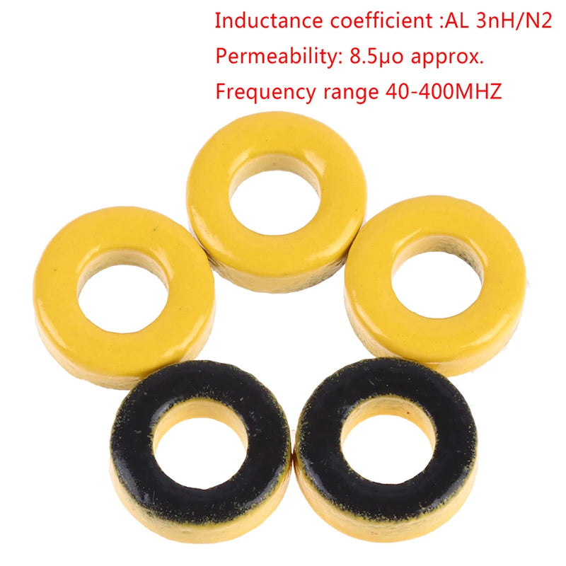 5-Pack T37-6 Iron Powder Toroid Core 9.5mm AL=3nH/N² RF HF