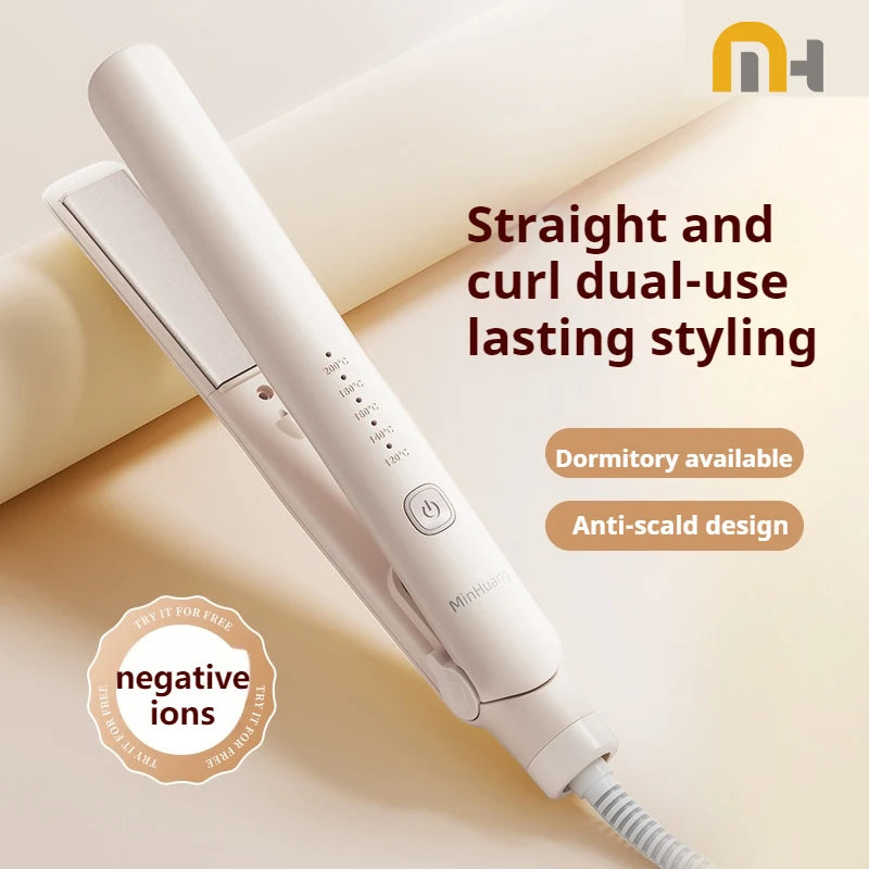 Mini 2-in-1 Ceramic Hair Straightener & Curler Flat Iron
