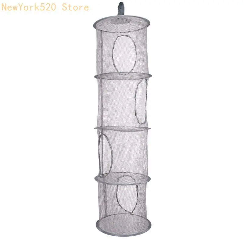 4-Tier Hanging Mesh Storage Basket – Foldable Closet Organizer
