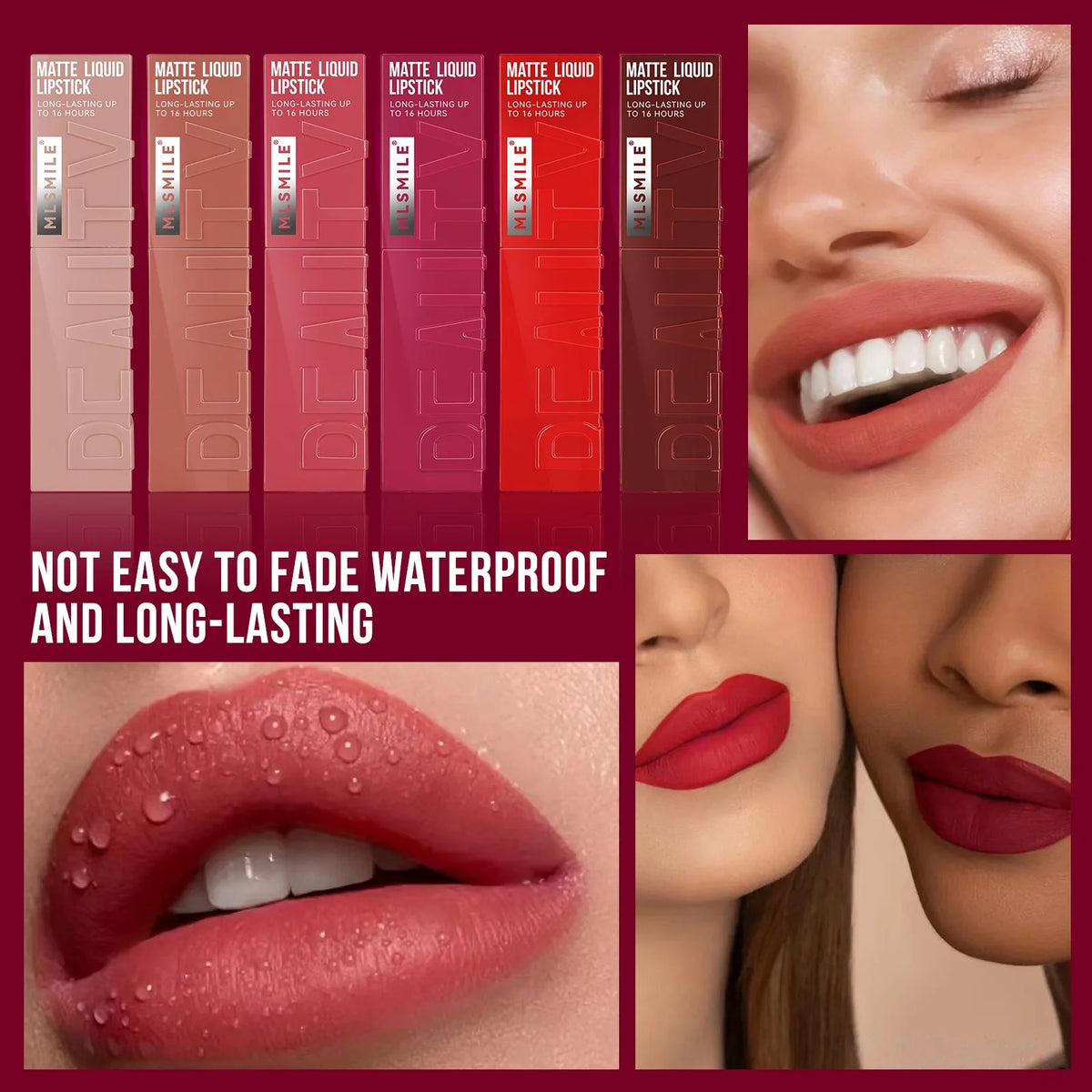 OREADEX Velvet Matte Liquid Lipstick – 6 Colors, Waterproof