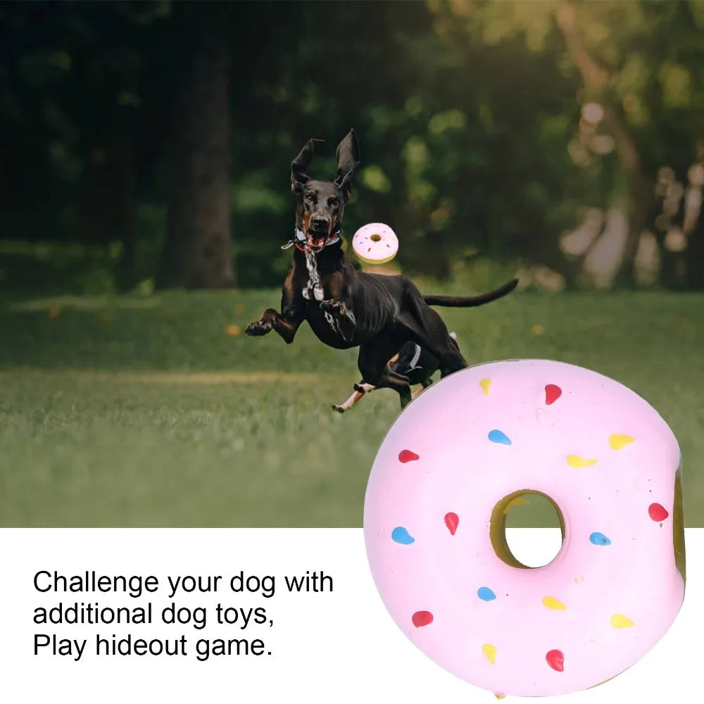 10-Pack Latex Donut Squeaky Dog Toys for Puppies & Small Dogs