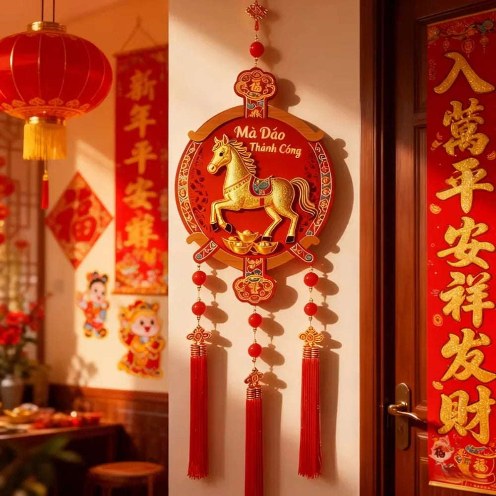 Chinese New Year Hanging – Gold Foil Tassel Ornament