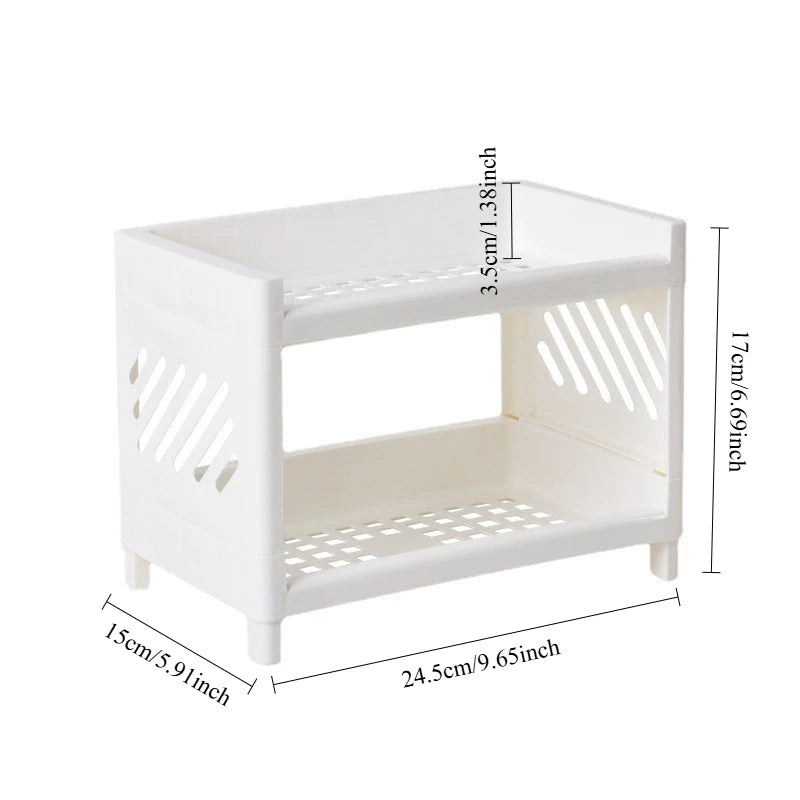 Double Layer Desktop Storage Shelf Organizer | Office & Bath